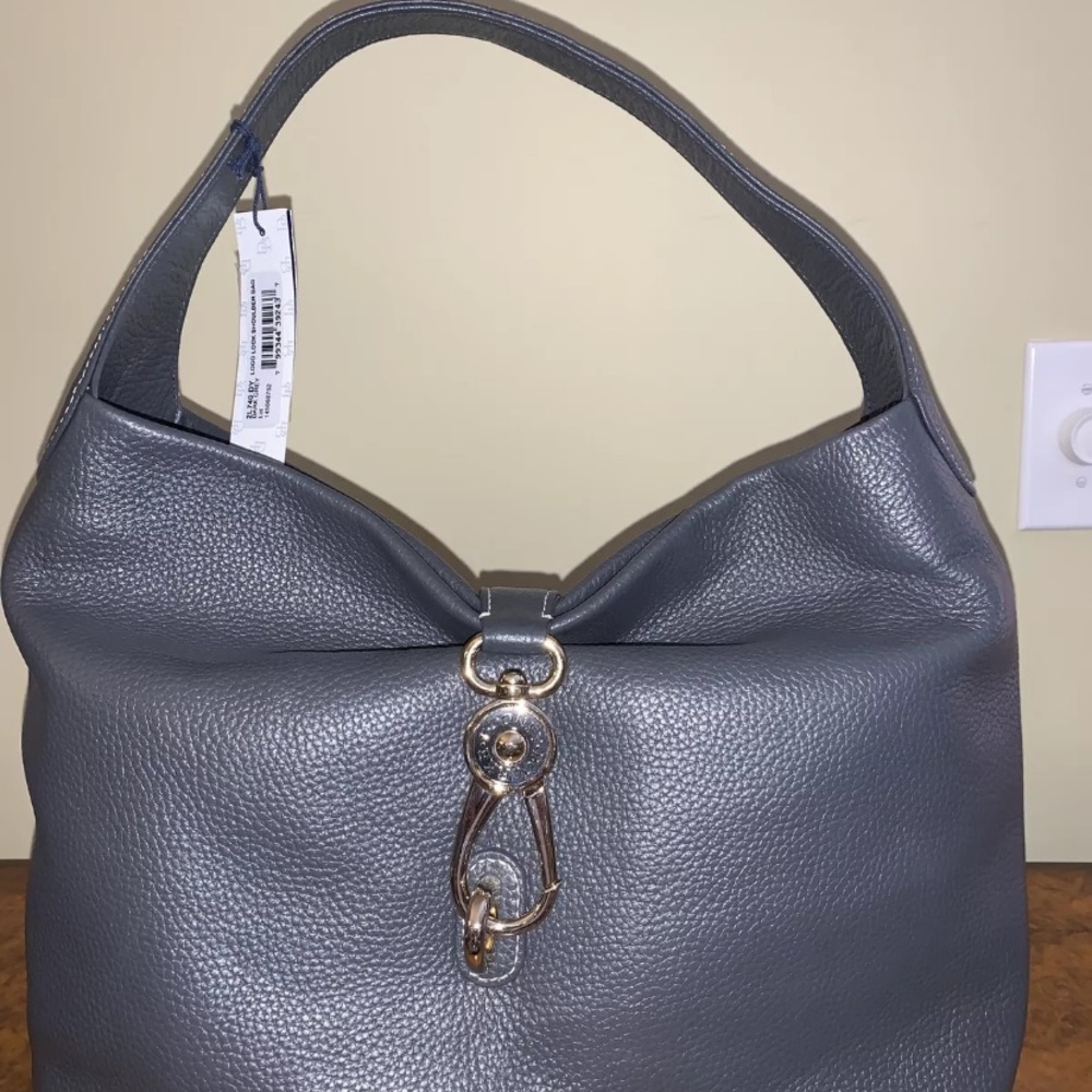 Dooney and Bourke Dark Grey Logo Lock Purse
